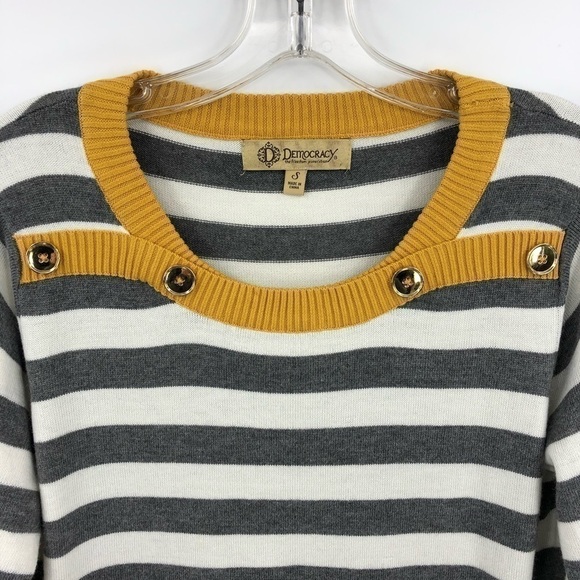 Democracy Women’s S Angora Blend Yellow Pullover Sweater Style# B6043KVSW - Picture 3 of 12